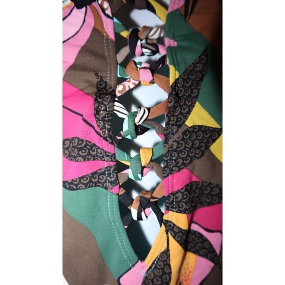 Bleu by Rod Beattie Sz 10 Multi Lace-Up Over-the-Shoulder 1-Piece Swimsuit $129 - Picture 5 of 16